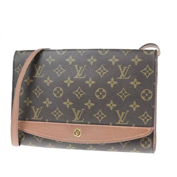 LOUIS VUITTON Bordeaux 2Way Shoulder Clutch Bag Monogram Leather - Picture 1 of 14